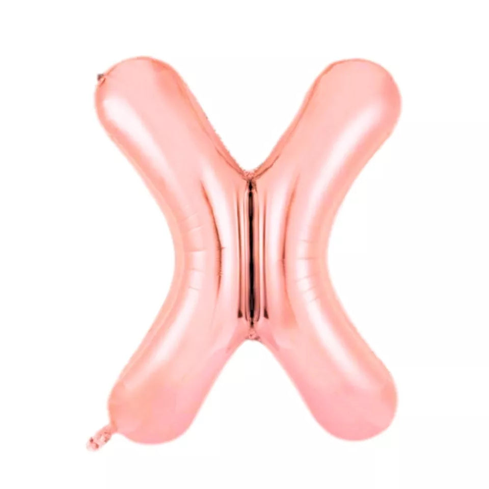 Rose Gold-X Foil Balloons Alphabet Party Decoration 16 inch image 0