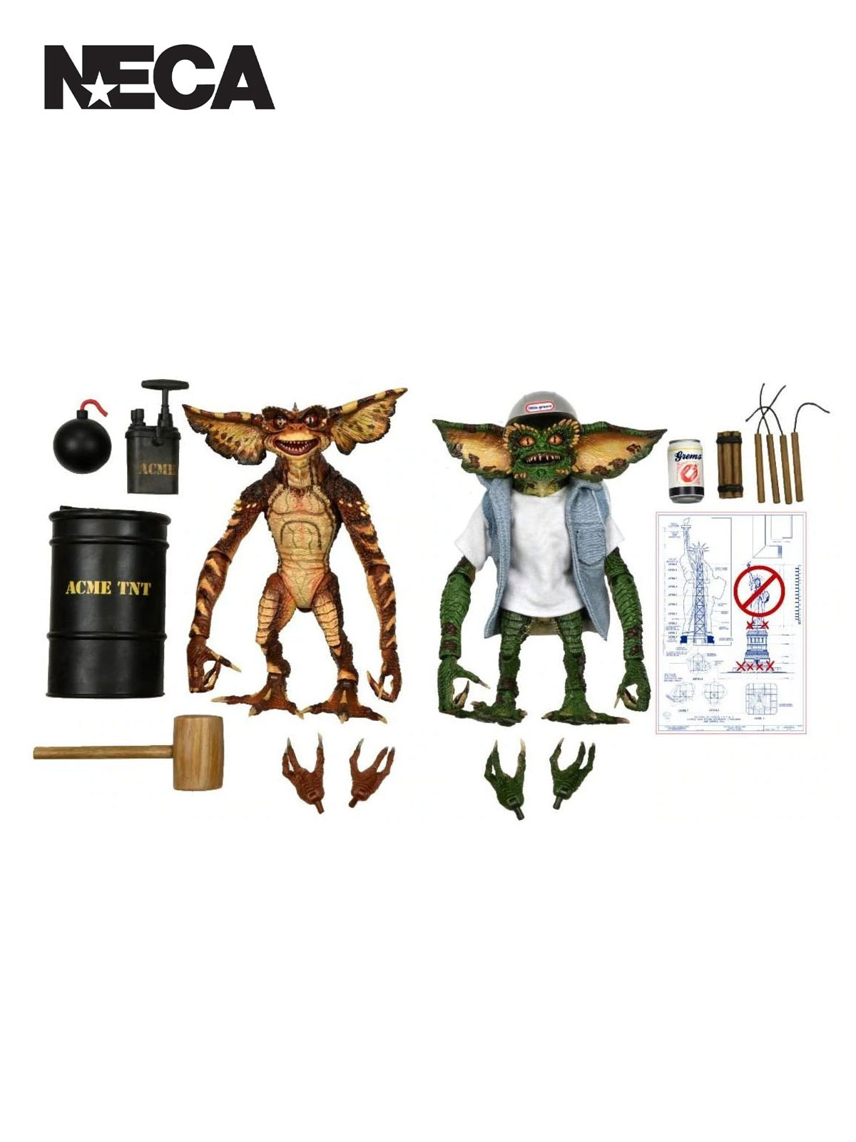 Gremlins Demolition Gremlin Ultim. 2 Pk 7" Action Figures Set