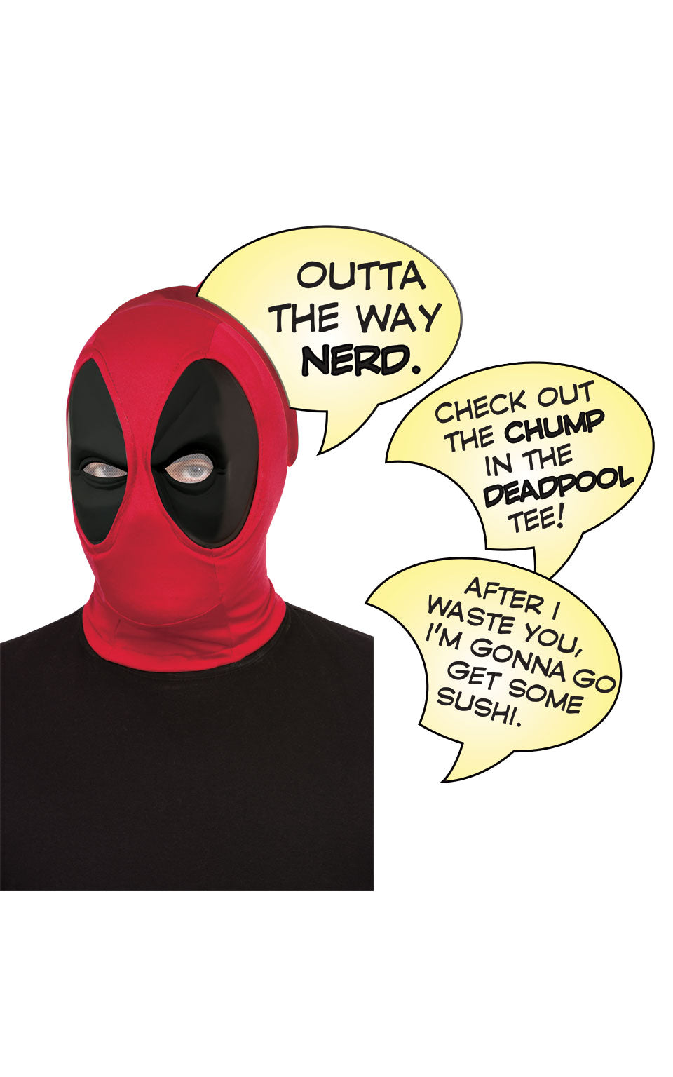 Deadpool Deluxe Mask With Speech Bubble for Fun Play