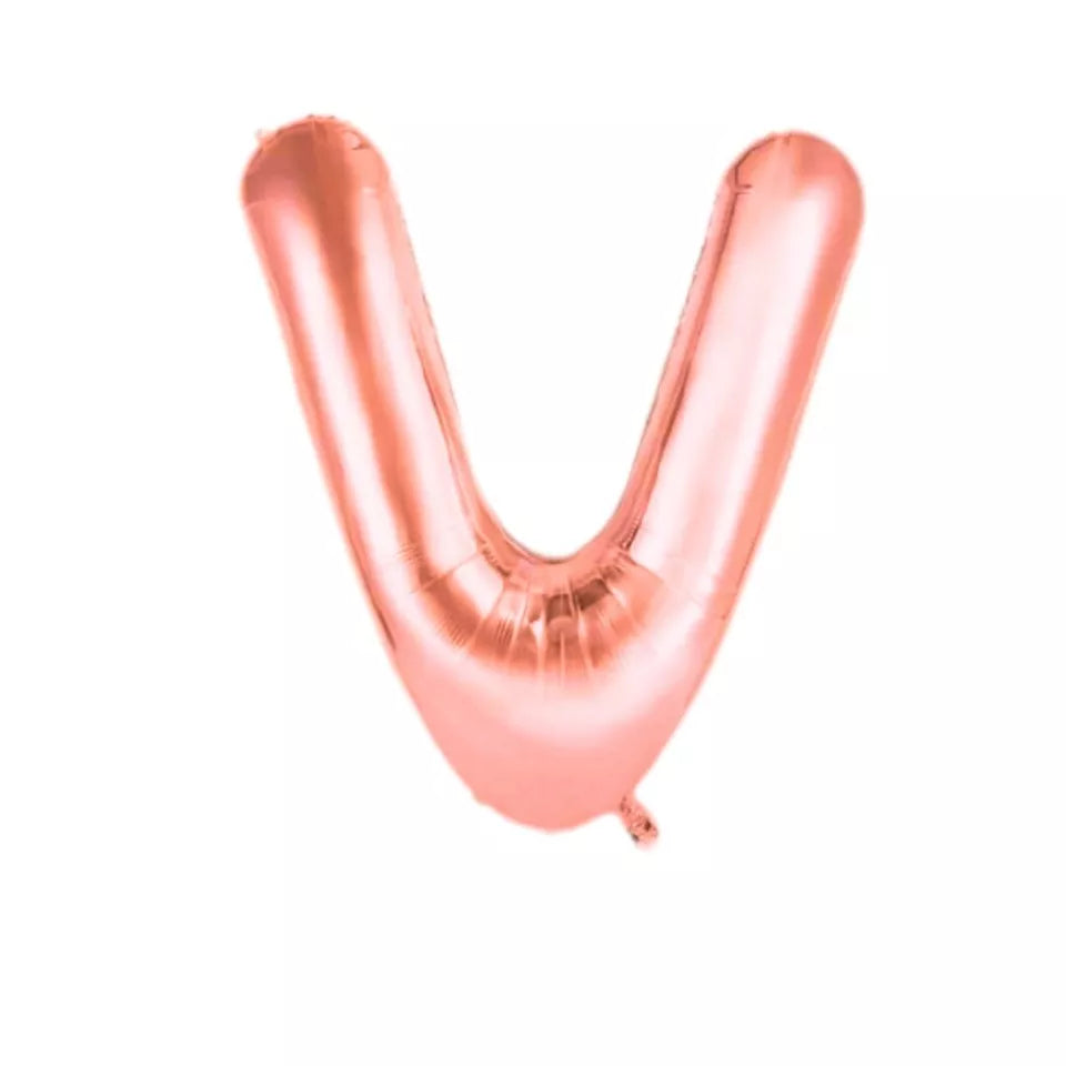 Rose Gold-V Foil Balloons Alphabet Party Decoration 16 inch image 0