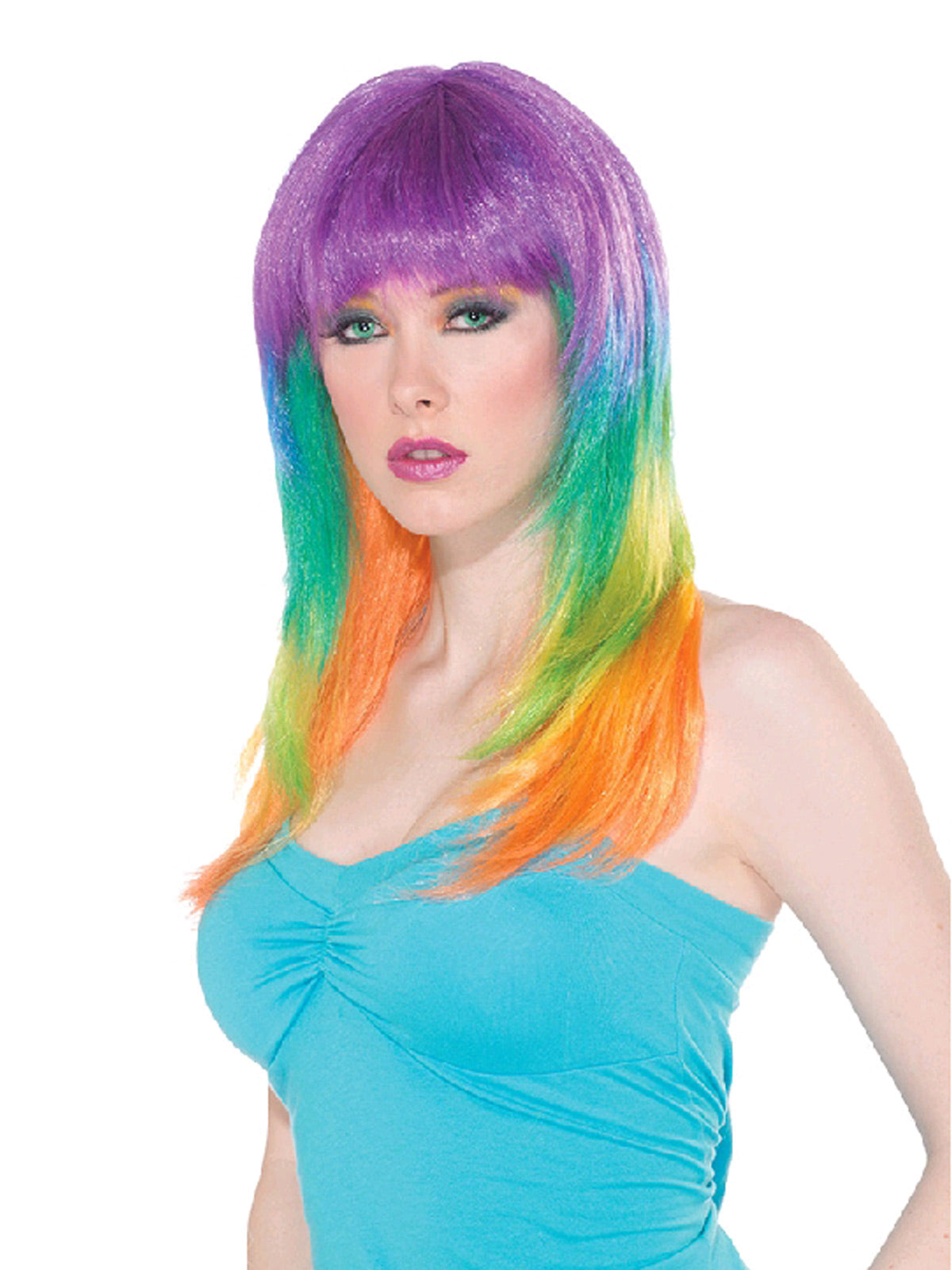 Vibrant Club Candy Prism Wig for Adult Parties