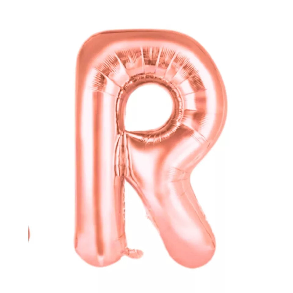 Rose Gold-R Foil Balloons Alphabet Party Decoration 16 inch image 0