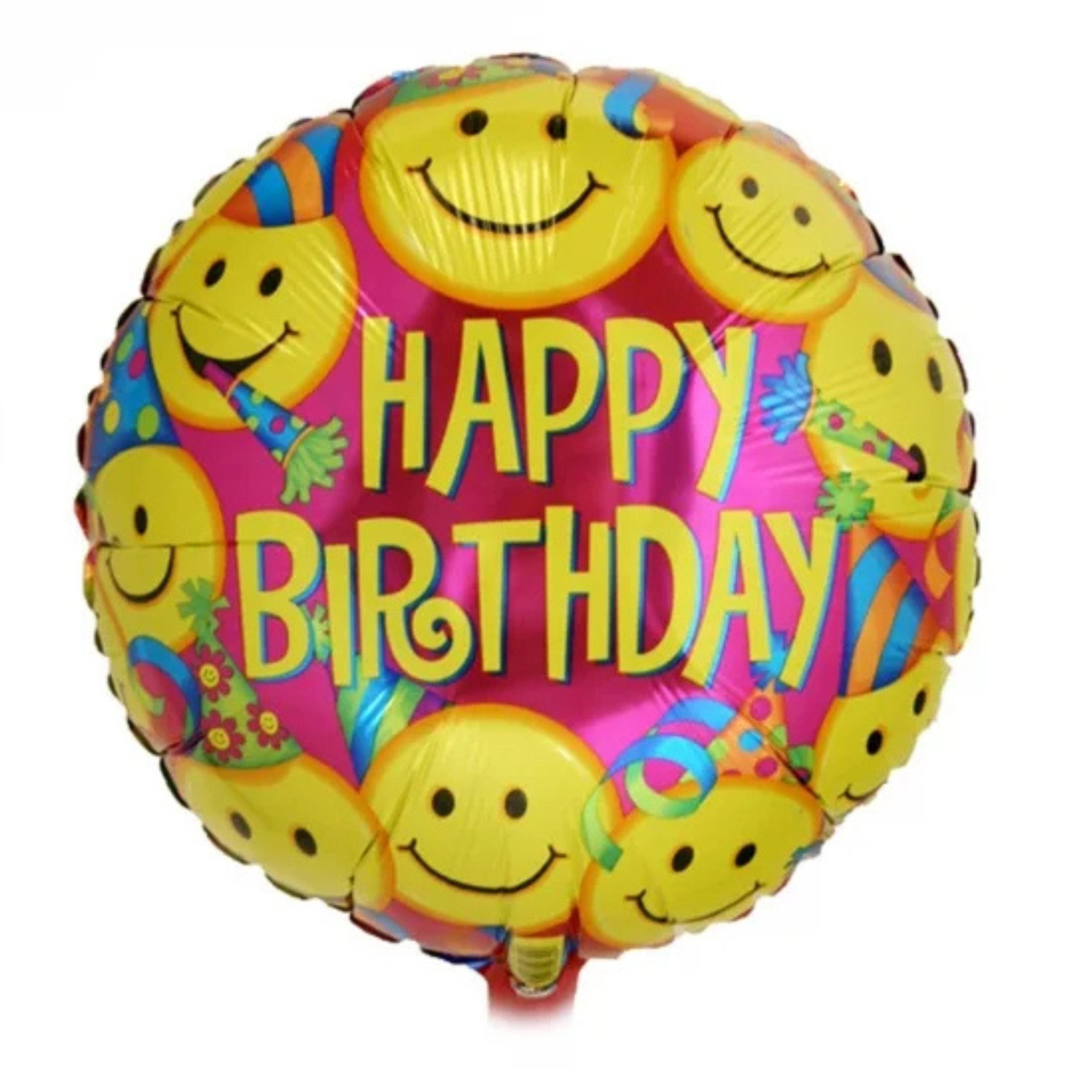 18inch Happy Birthday Yellow Anagram Smiles Foil Balloon image 0