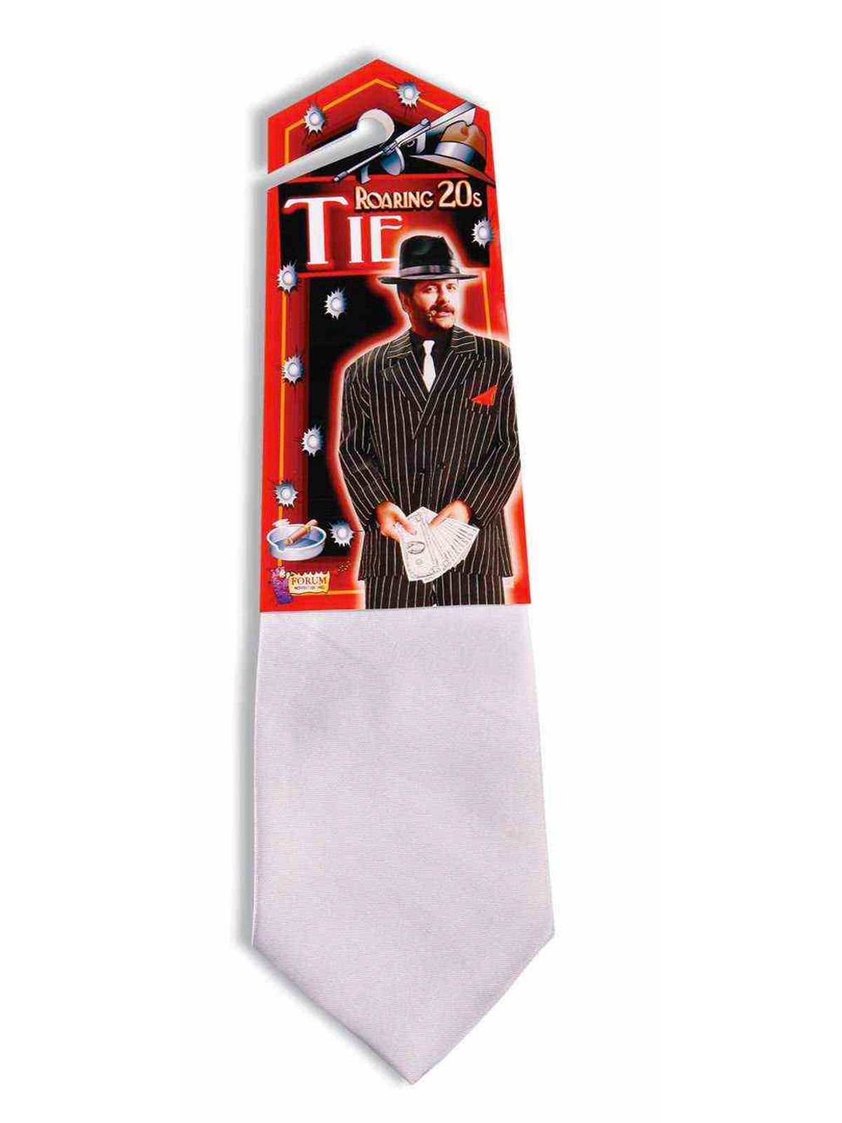 Stylish Gangster Tie - White for Themed Parties