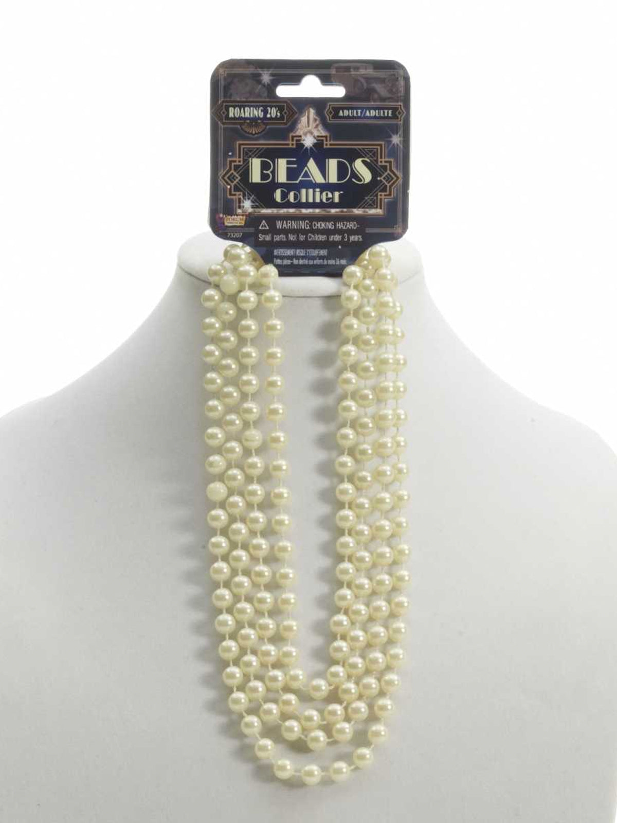 Elegant Flapper Roaring 20'S Beige Beads 72" Necklace