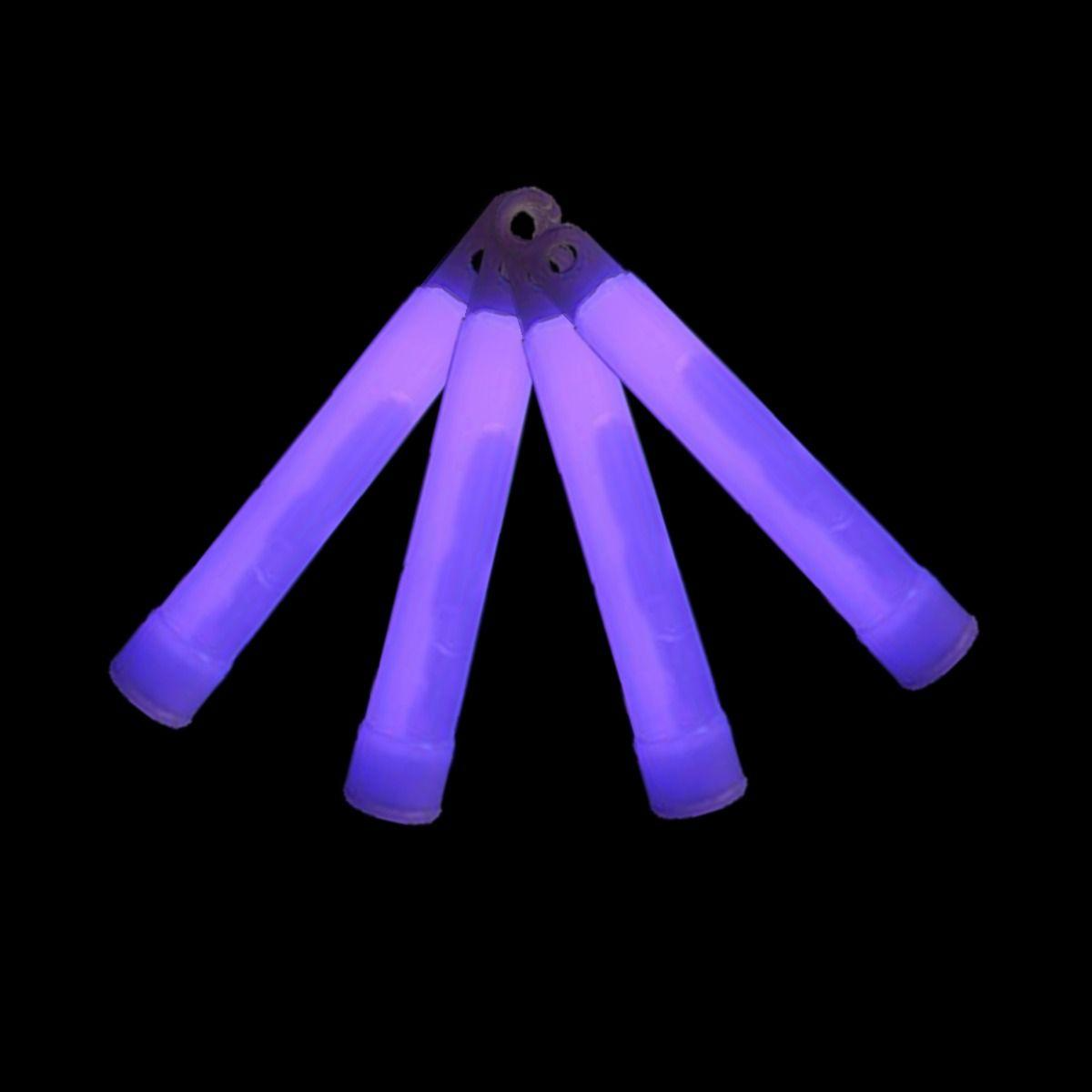 4" Glow Purple Sticks With Lanyard x 50 Pack
