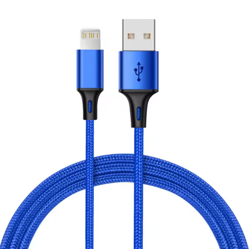 3M Blue USB To iPhone Braided Cable for iPhone Charger & Data Transfer