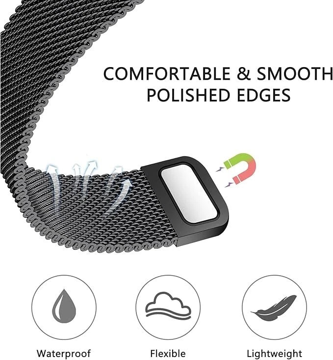 Black Silver iWatch Bracelet Fancy Metal Strap 38/40/41mm