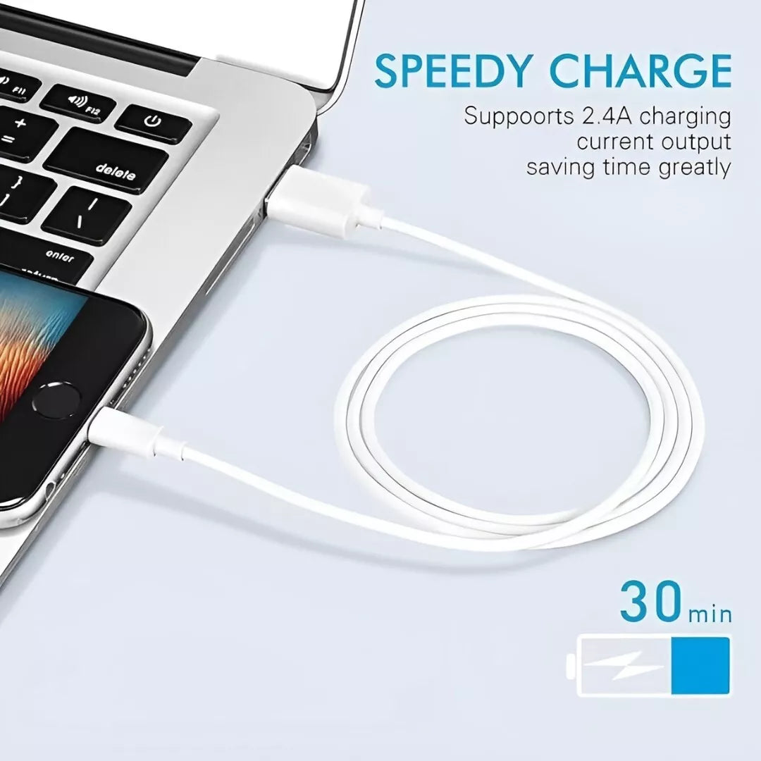 2M USB To iPhones White Super Quick Data & Charging Cable For iPhone/iPad
