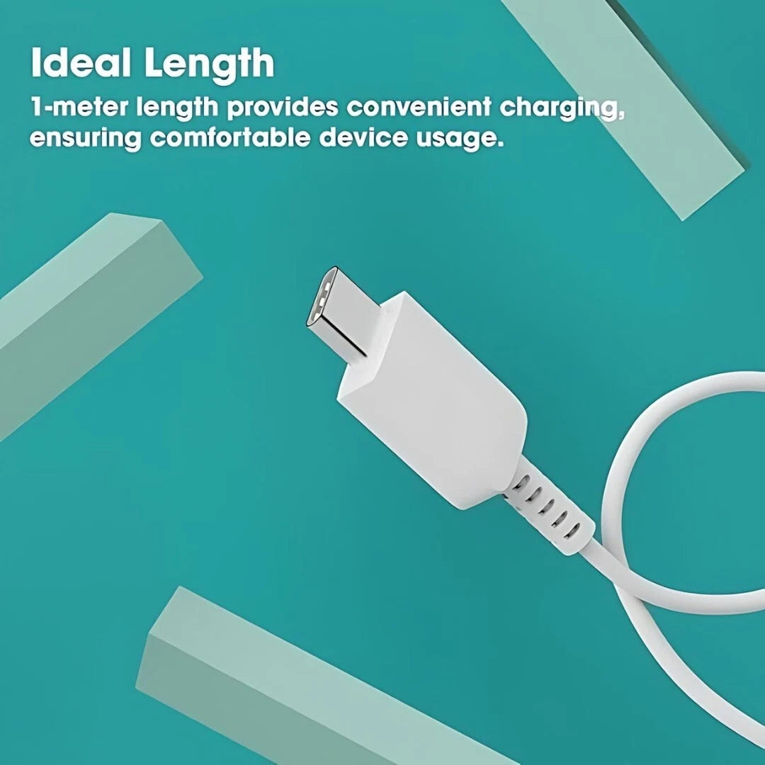 1M C Type C White Cable Fast Charge & Cord Data SYNC For Samsung iPhone