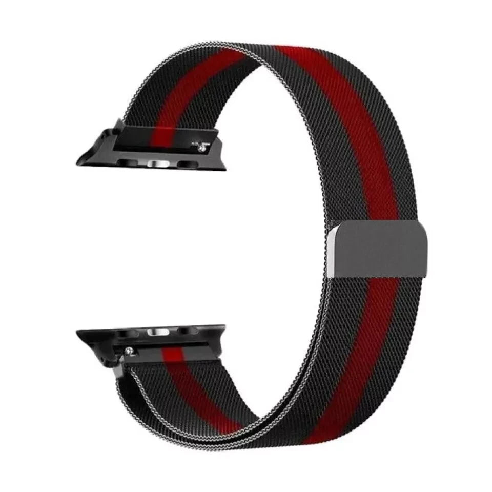 Black Red iWatch Bracelet Fancy Metal Strap 42/44/45 mm