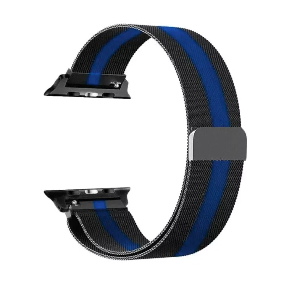 Black Blue iWatch Bracelet Fancy Metal Strap 42/44/45 mm