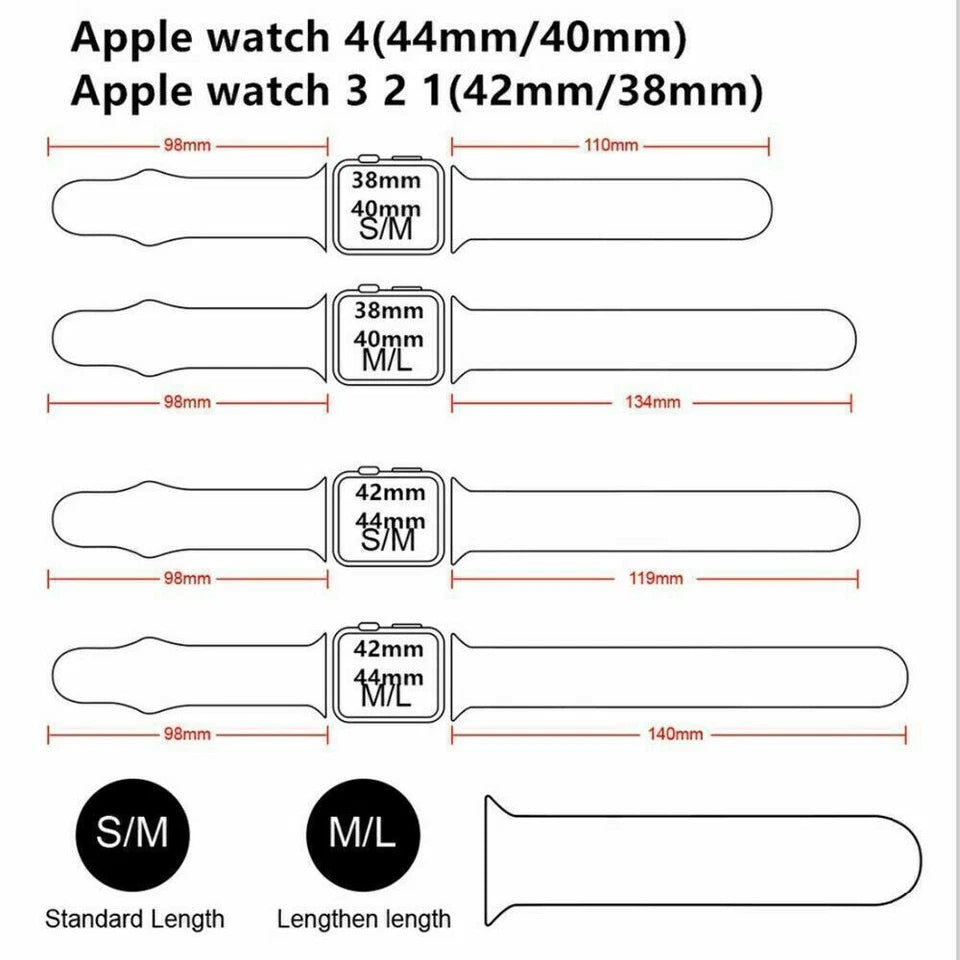 Black Silicone Nylon iWatch Band For Apple Watch 38mm/40mm/41mmch