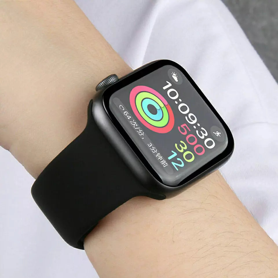 Black Silicone Nylon iWatch Band For Apple Watch 38mm/40mm/41mmch