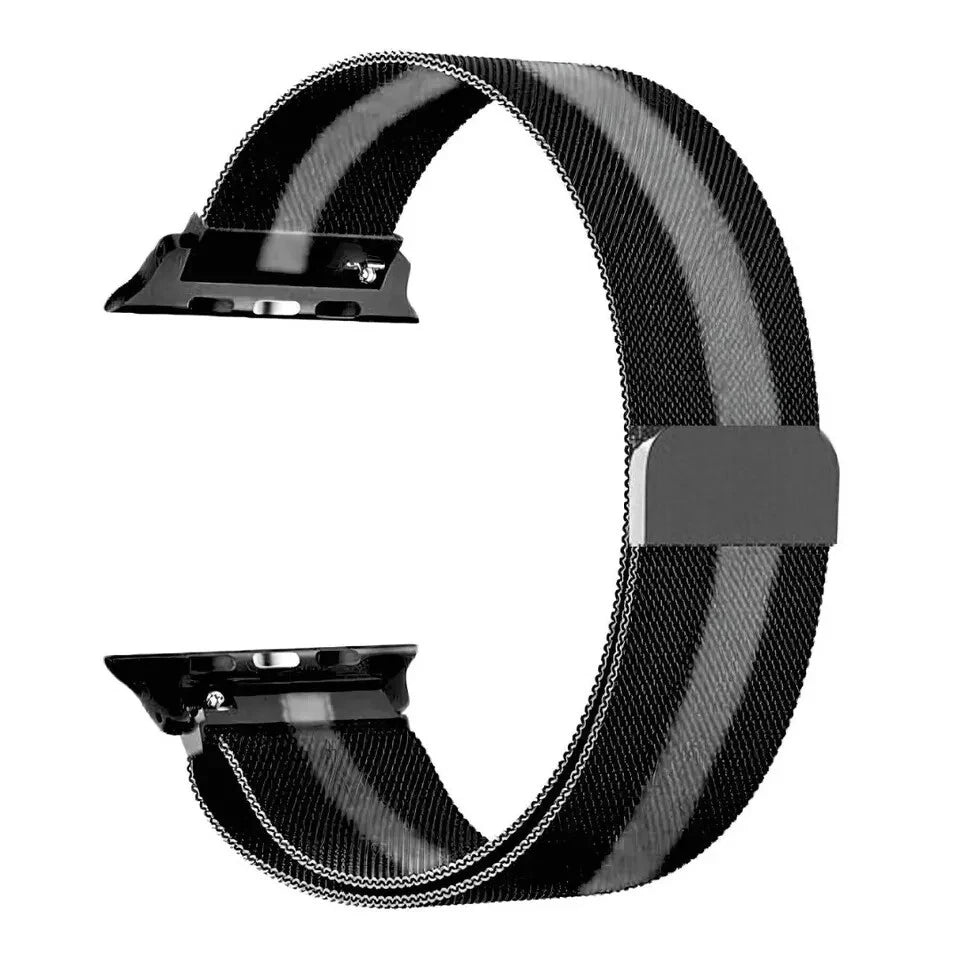 Black Silver iWatch Bracelet Fancy Metal Strap 38/40/41mm